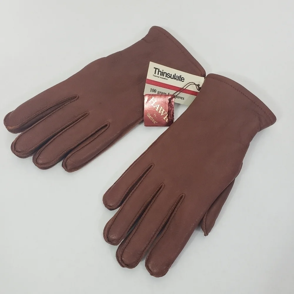 Hawk by Gates Thinsulate brown leather gloves NWT ladies size XL